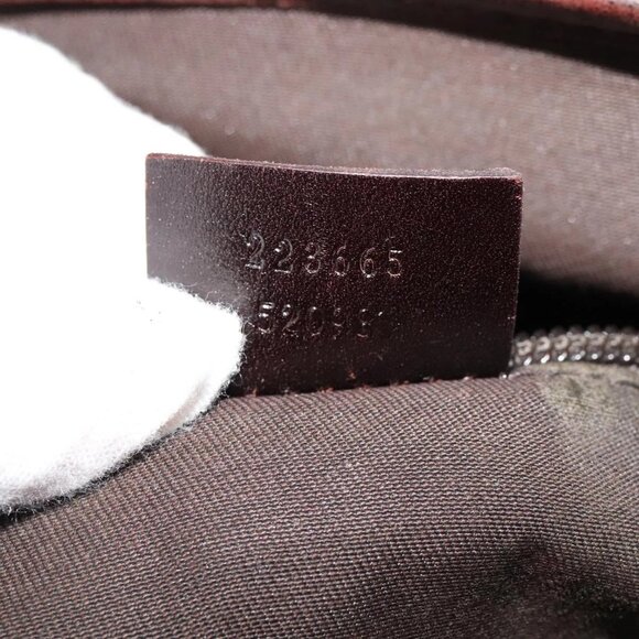 GUCCI Shoulder Bag Leather Brown Gold 223665 Auth - Picture 14 of 16